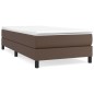 Boxspringbett mit Matratze Braun 100x200 cm Kunstleder