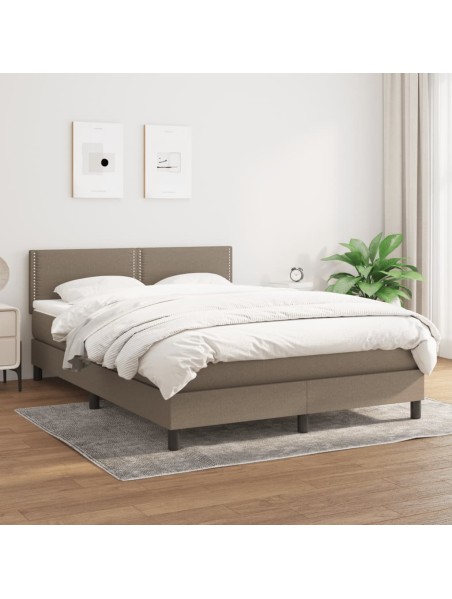 Boxspringbett mit Matratze Taupe 140x190 cm Stoff