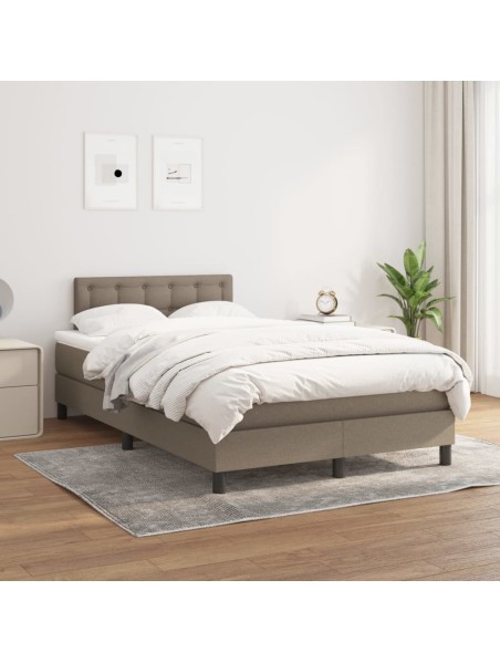 Boxspringbett mit Matratze Taupe 120x200 cm Stoff