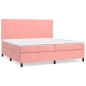 Boxspringbett mit Matratze Rosa 200x200 cm Samt