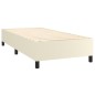 Boxspringbett Creme 90x190 cm Kunstleder