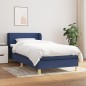 Boxspringbett mit Matratze Blau 80x200 cm Stoff