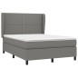 Boxspringbett mit Matratze Dunkelgrau 140x190 cm Stoff