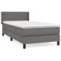 Boxspringbett mit Matratze Grau 80x200 cm Kunstleder