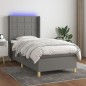 Boxspringbett mit Matratze & LED Dunkelgrau 80x200 cm Stoff