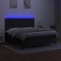 Boxspringbett mit Matratze & LED Schwarz 160x200 cm Stoff