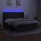 Boxspringbett mit Matratze & LED Schwarz 160x200 cm Stoff