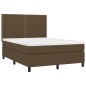 Boxspringbett mit Matratze Dunkelbraun 140x200 cm Stoff