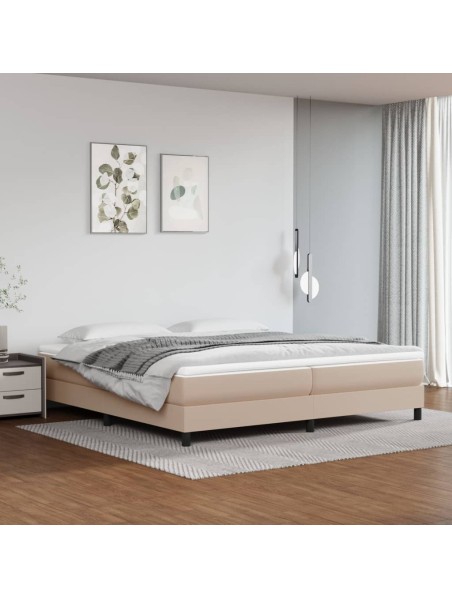 Boxspringbett Matratze Cappuccino-Braun 200x200cm Kunstleder