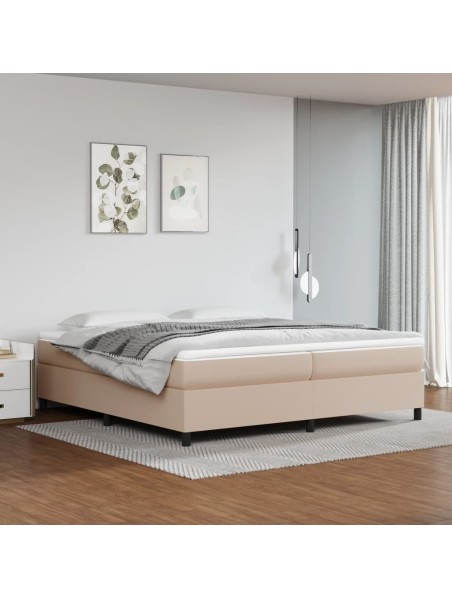 Boxspringbett Matratze Cappuccino-Braun 200x200cm Kunstleder