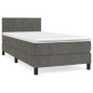 Boxspringbett mit Matratze Dunkelgrau 80x200 cm Samt