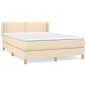 Boxspringbett mit Matratze Creme 140x200 cm Stoff