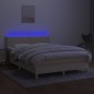 Boxspringbett mit Matratze & LED Creme 140x200 cm Stoff