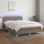 Boxspringbett mit Matratze & LED Taupe 140x190 cm Stoff