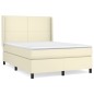 Boxspringbett mit Matratze Creme 140x200 cm Kunstleder