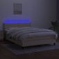 Boxspringbett mit Matratze & LED Creme 140x190 cm Stoff