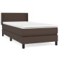 Boxspringbett mit Matratze Braun 100x200 cm Kunstleder