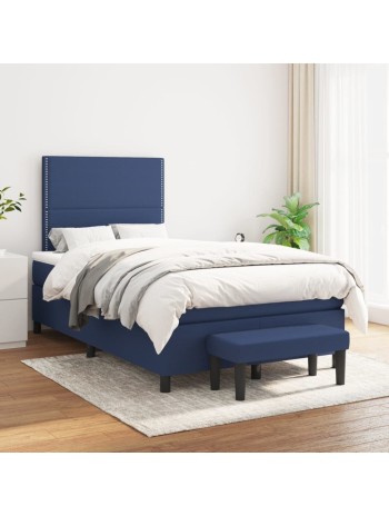 Boxspringbett mit Matratze Blau 120x200 cm Stoff