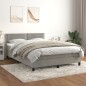 Boxspringbett mit Matratze Hellgrau 140x200 cm Samt