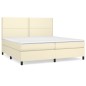 Boxspringbett mit Matratze Creme 200x200 cm Kunstleder