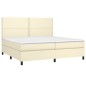 Boxspringbett mit Matratze Creme 200x200 cm Kunstleder