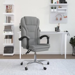 Bürostuhl mit Liegefunktion Grau KunstlederHome-Essentials