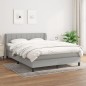 Boxspringbett mit Matratze Hellgrau 140x190 cm Stoff