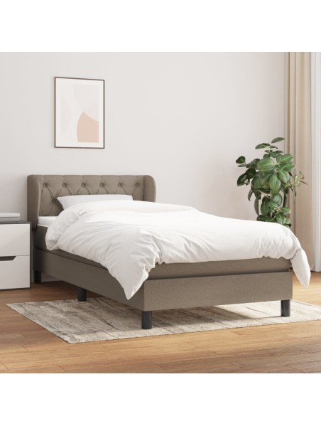 Boxspringbett mit Matratze Taupe 80x200 cm Stoff