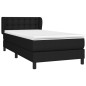 Boxspringbett mit Matratze Schwarz 80x200 cm Stoff