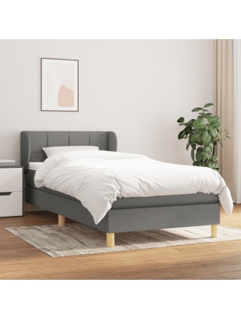 Boxspringbett mit Matratze Dunkelgrau 90x190 cm Stoff