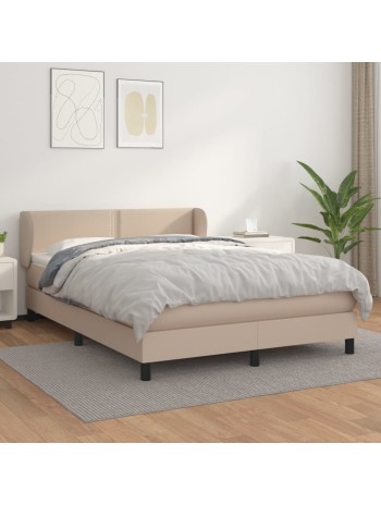 Boxspringbett Matratze Cappuccino-Braun 140x190cm Kunstleder