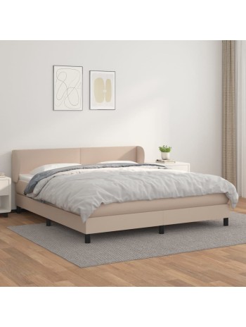 Boxspringbett Matratze Cappuccino-Braun 180x200 cm Kunstleder