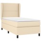 Boxspringbett mit Matratze Creme 100x200 cm Stoff