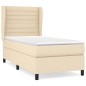 Boxspringbett mit Matratze Creme 90x190 cm Stoff