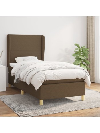 Boxspringbett mit Matratze Dunkelbraun 90x190 cm Stoff