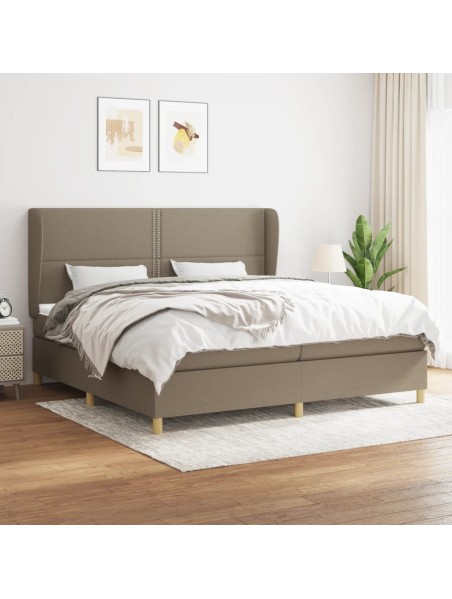 Boxspringbett mit Matratze Taupe 200x200 cm Stoff