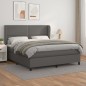 Boxspringbett mit Matratze Grau 160x200 cm Kunstleder