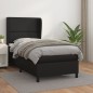 Boxspringbett mit Matratze Schwarz 100x200 cm Kunstleder