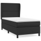 Boxspringbett mit Matratze Schwarz 100x200 cm Kunstleder