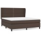 Boxspringbett mit Matratze Braun 180x200 cm Kunstleder