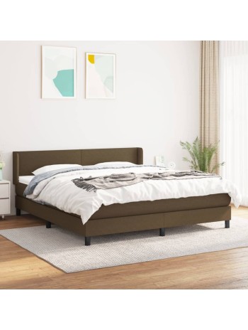 Boxspringbett mit Matratze Dunkelbraun 180x200 cm Stoff