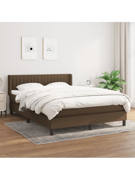 Boxspringbett mit Matratze Dunkelbraun 140x190 cm Stoff