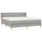 Boxspringbett mit Matratze Hellgrau 180x200 cm Stoff