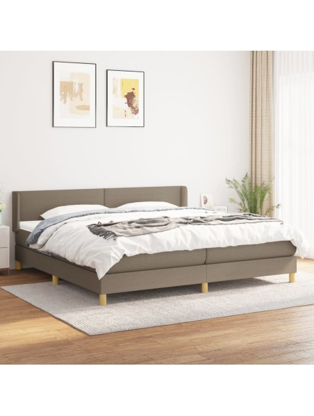 Boxspringbett mit Matratze Taupe 200x200 cm Stoff