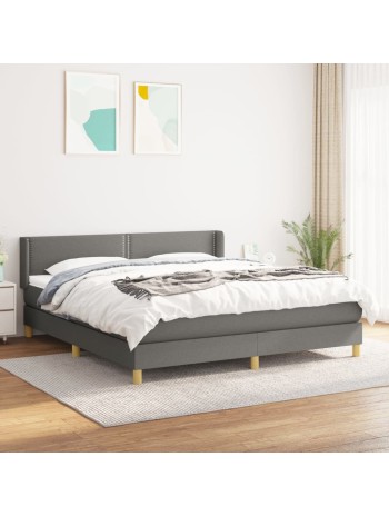 Boxspringbett mit Matratze Dunkelgrau 160x200 cm Stoff