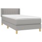 Boxspringbett mit Matratze Hellgrau 90x190 cm Stoff