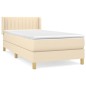 Boxspringbett mit Matratze Creme 90x190 cm Stoff