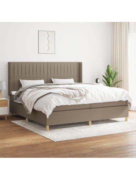 Boxspringbett mit Matratze Taupe 200x200 cm Stoff