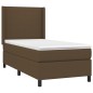 Boxspringbett mit Matratze Dunkelbraun 100x200 cm Stoff