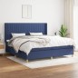 Boxspringbett mit Matratze Blau 200x200 cm Stoff